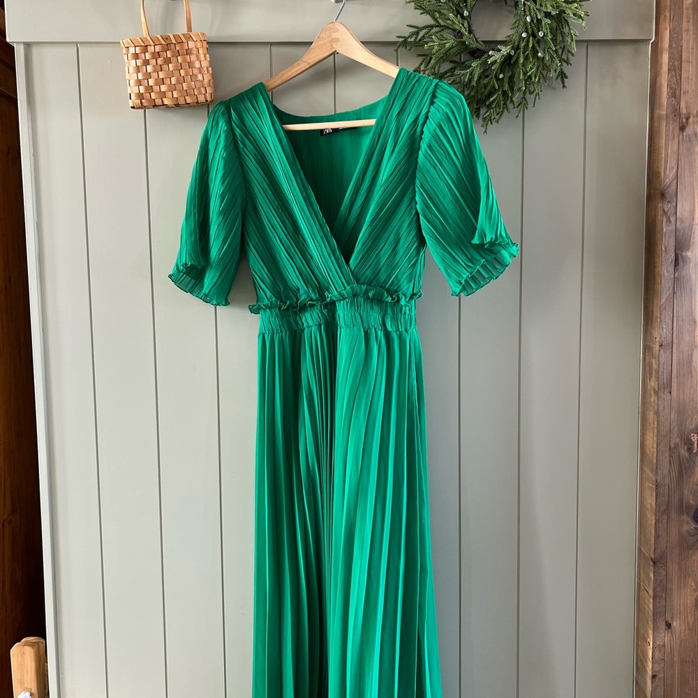 Zara Vibrant Green Maxi Dress